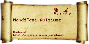 Mohácsi Aniziusz névjegykártya